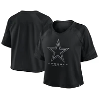 Maillot surdimensionné à col en V et raglan noir Fanatics pour femmes des Cowboys de Dallas