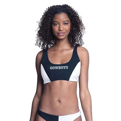 Women's G-III 4Her by Carl Banks  Navy/White Dallas Cowboys Brief Game Bikini Top