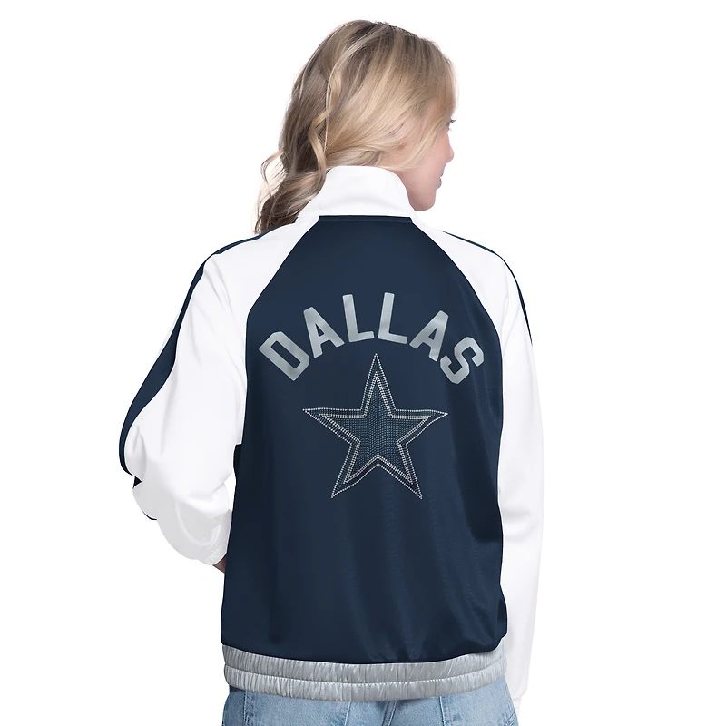 Veste de survêtement entièrement zippée G-III 4Her par Carl Banks pour femme, blanche, Dallas Cowboys Rally