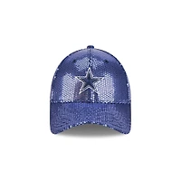 Casquette ajustable à paillettes Gameday 9FORTY bleu marine des Cowboys de Dallas de New Era pour femme