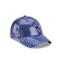 Casquette ajustable à paillettes Gameday 9FORTY bleu marine des Cowboys de Dallas de New Era pour femme