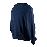Women's New Era  Navy Dallas Cowboys Throwback Distressed Boxy Pullover Sweatshirt