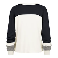 Women's '47 Cream/Navy Dallas Cowboys Plus Double Header Curve Toni Long Sleeve T-Shirt