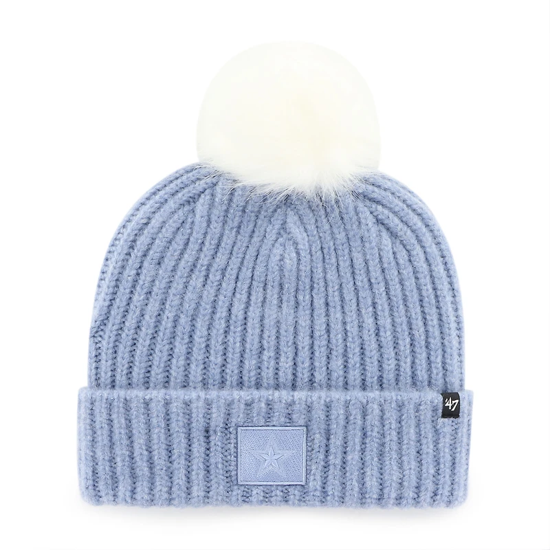 Women's '47 Light Blue Dallas Cowboys Mellow Cuffed Knit Hat with Pom