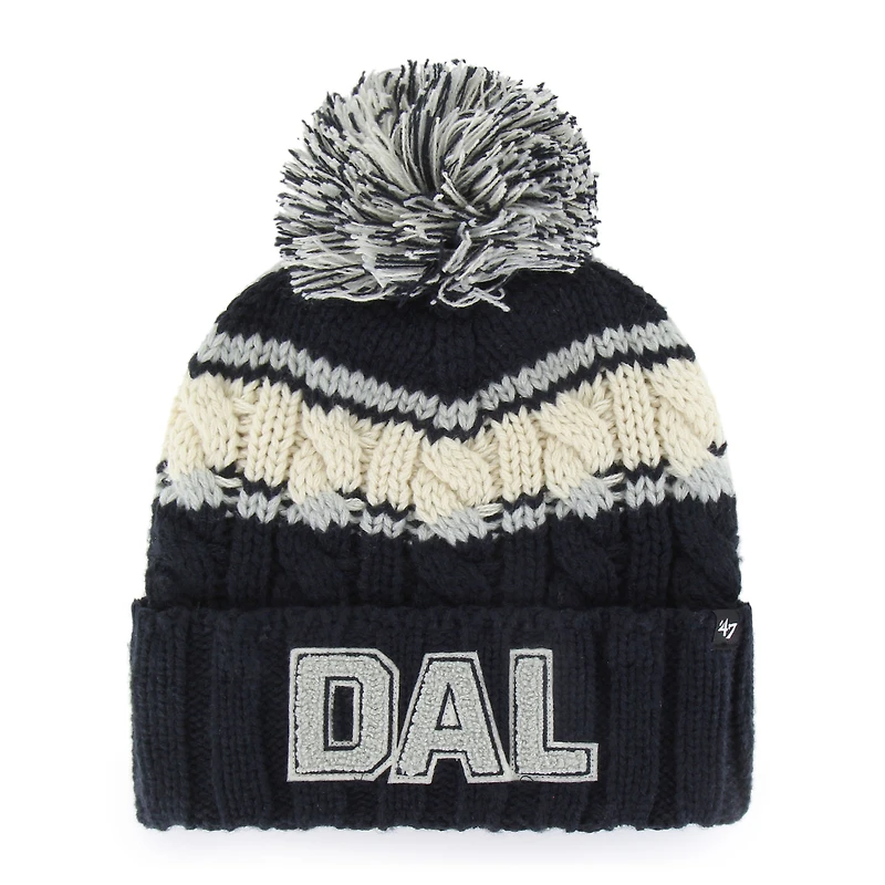 Women's '47 Navy Dallas Cowboys Emma Cuffed Knit Hat with Pom