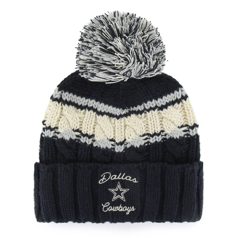 Women's '47 Navy Dallas Cowboys Emma Cuffed Knit Hat with Pom