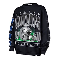 Women's '47  Navy Dallas Cowboys Go Big Oversized Pullover Sweatshirt