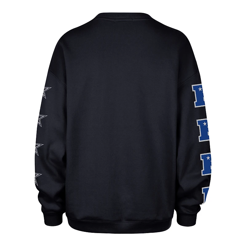 Women's '47  Navy Dallas Cowboys Go Big Oversized Pullover Sweatshirt