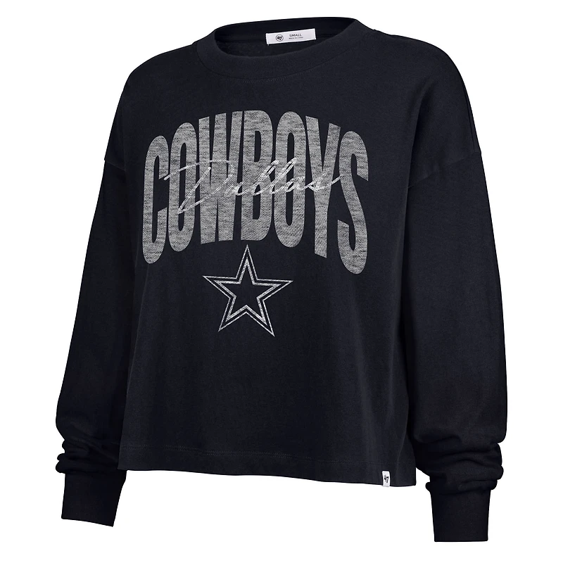 T-shirt court à manches longues « 47 » bleu marine Dallas Cowboys Muse Sydney pour femme