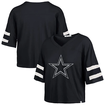 T-shirt court à col en V « 47 » bleu marine Dallas Cowboys Premier Scout pour femme