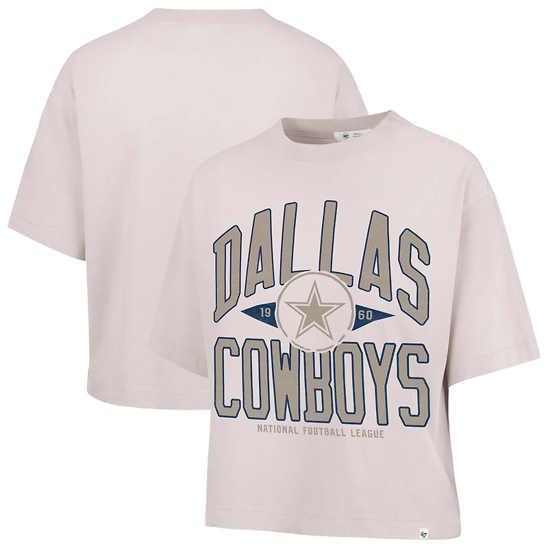 Women's '47  Sand Dallas Cowboys Windthrow Ravine Cropped T-Shirt