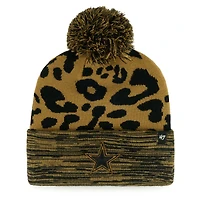 Bonnet en tricot à revers rosette '47 Tan Dallas Cowboys pour femmes avec pompon