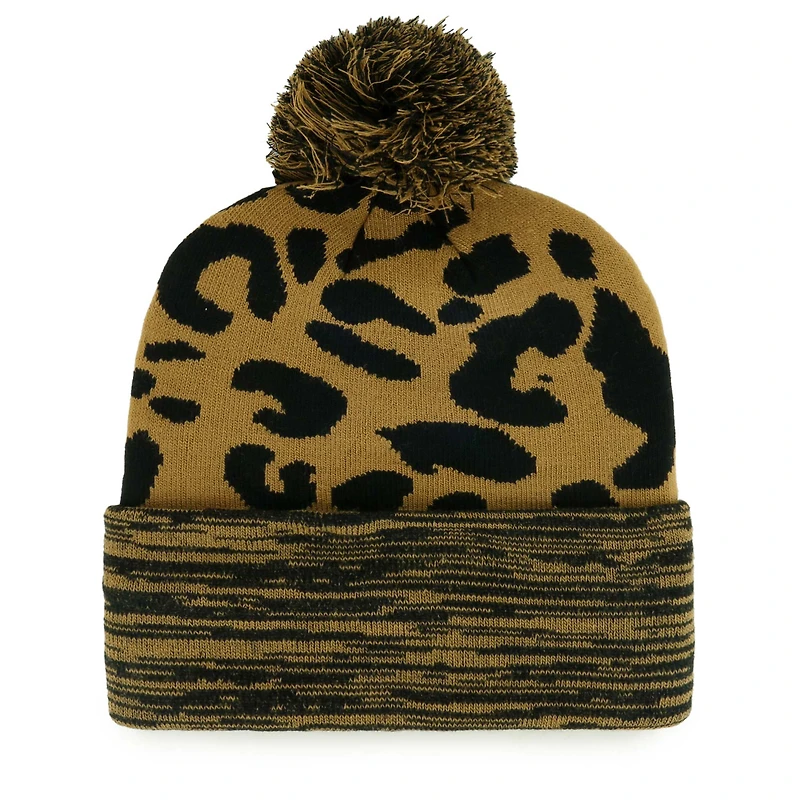 Bonnet en tricot à revers rosette '47 Tan Dallas Cowboys pour femmes avec pompon