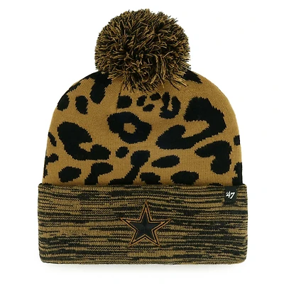 Women's '47  Tan Dallas Cowboys Rosette Cuffed Knit Hat with Pom