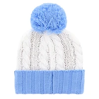 Women's '47 White/Light Blue Dallas Cowboys Luminance Cuffed Knit Hat with Pom