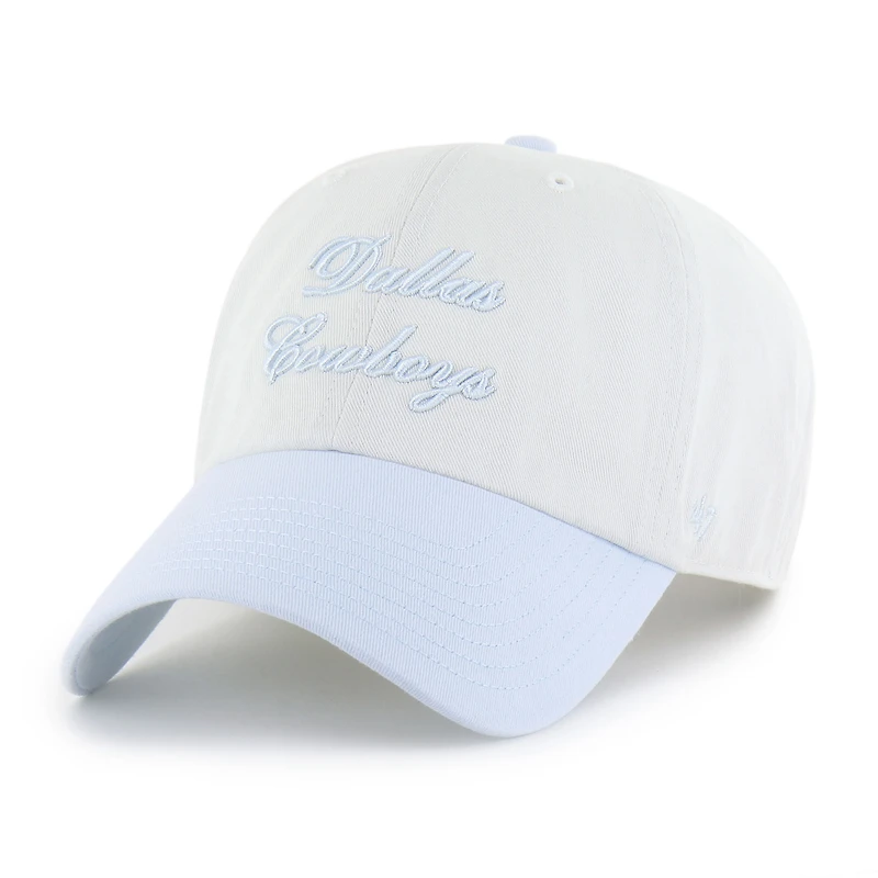 Women's '47 White Dallas Cowboys Gelato Two-Tone Clean Up Adjustable Hat