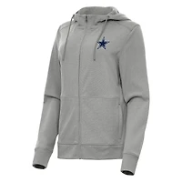 Women's Antigua  Heather Gray Dallas Cowboys Seeker Full-Zip Hoodie Jacket