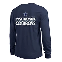 T-shirt à manches longues Champion pour femmes, bleu marine, Dallas Cowboys Core
