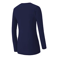 Ensemble de nuit pour femme College Concepts bleu marine Dallas Cowboys avec t-shirt à manches longues et pantalon couleur marron