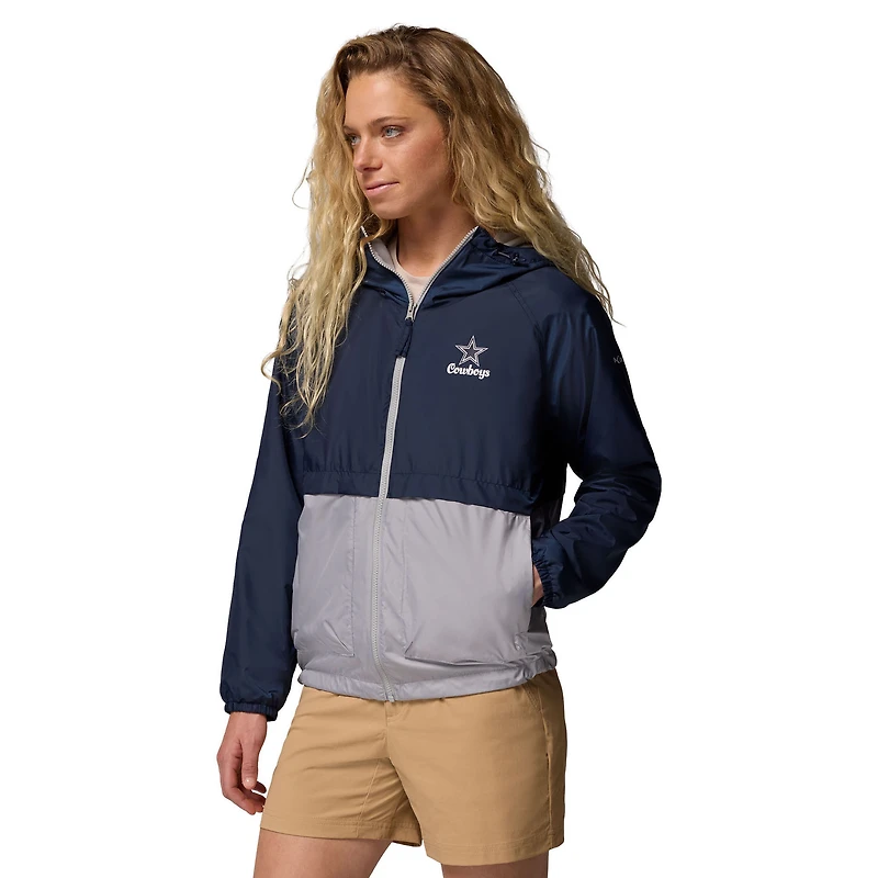 Women's Columbia Navy/Gray Dallas Cowboys Spire Hoodie Windbreaker