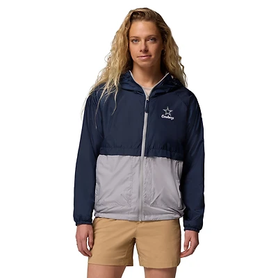 Women's Columbia Navy/Gray Dallas Cowboys Spire Hoodie Windbreaker