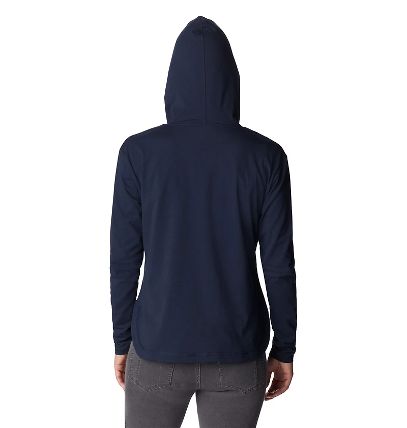 Women's Columbia Navy Dallas Cowboys Sun Trek Omni-Shade Omni-Wick Tri-Blend Pullover Hoodie