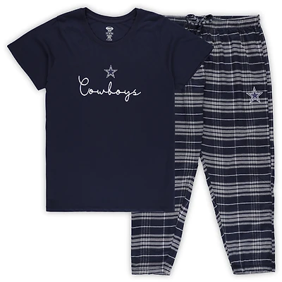 Women's Concepts Sport Dallas Cowboys Plus Script T-Shirt & Pants Sleep Set