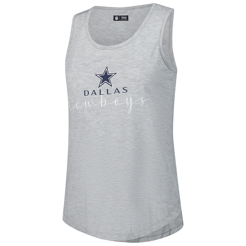 Ensemble de nuit pour femme Concepts Sport gris/bleu marine avec débardeur et pantalon pétition Dallas Cowboys