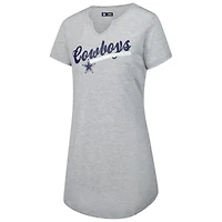 Chemise de nuit en tricot gris Dallas Cowboys Petition pour femme Concepts Sport