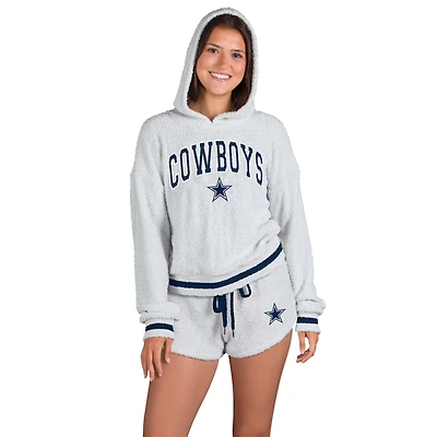 Women's Concepts Sport  Gray Dallas Cowboys Whitley Long Sleeve Hoodie Top & Shorts Set