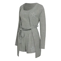 Women's Concepts Sport  Heather Gray Dallas Cowboys Rigor Tank, Short & Robe Set
