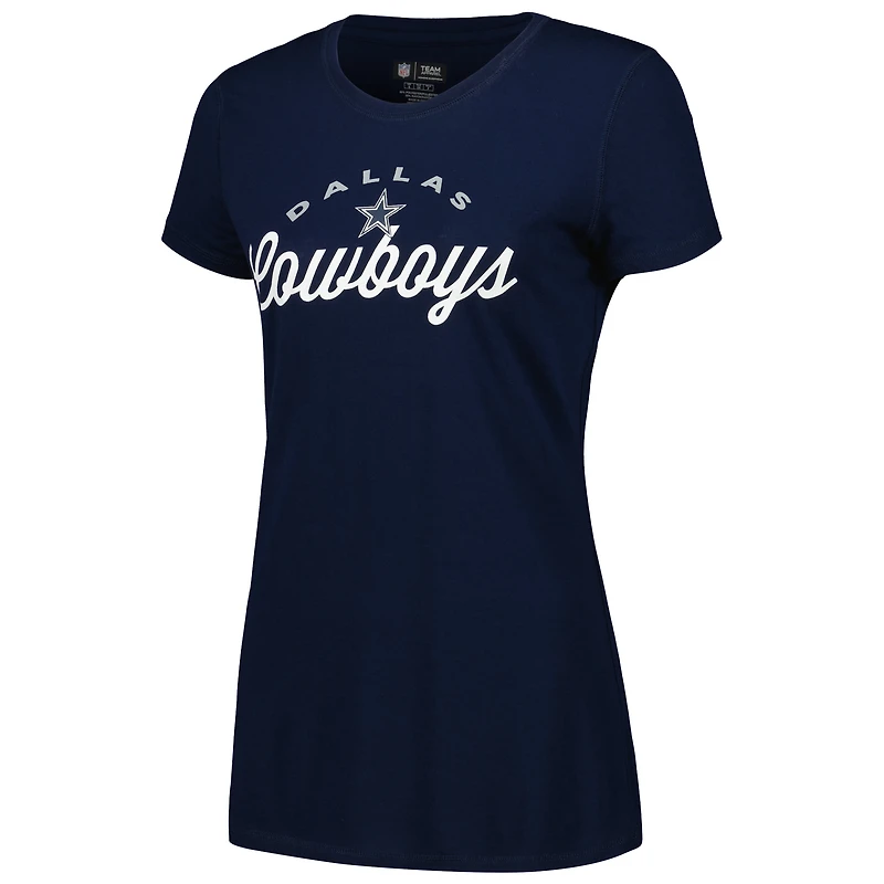 Ensemble de nuit T-shirt et pantalon en flanelle Arctic Concepts Sport Navy/ Dallas Cowboys pour femmes