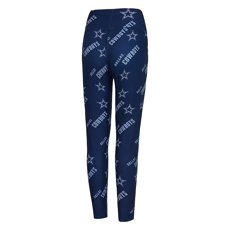 Women's Concepts Sport Navy Dallas Cowboys Breakthrough Allover Print Knit Sleep Leggings
