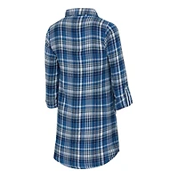 Women's Concepts Sport Navy Dallas Cowboys Laney Plaid Tri-Blend Full-Button Nightshirt