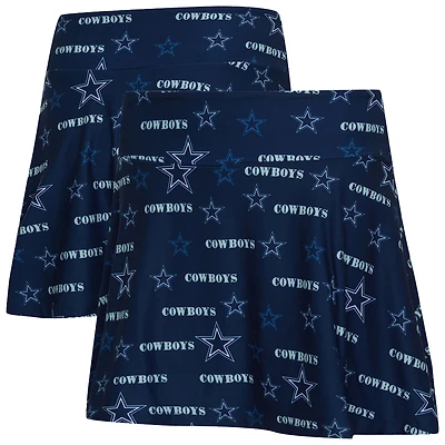 Jupe-short à imprimé mosaïque bleu marine Dallas Cowboys pour femme Concepts Sport