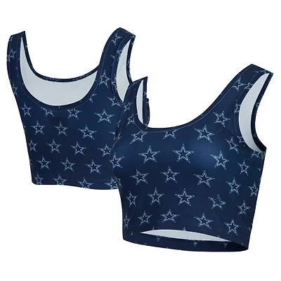Soutien-gorge à imprimé intégral Dallas Cowboys Record bleu marine Concepts Sport pour femme