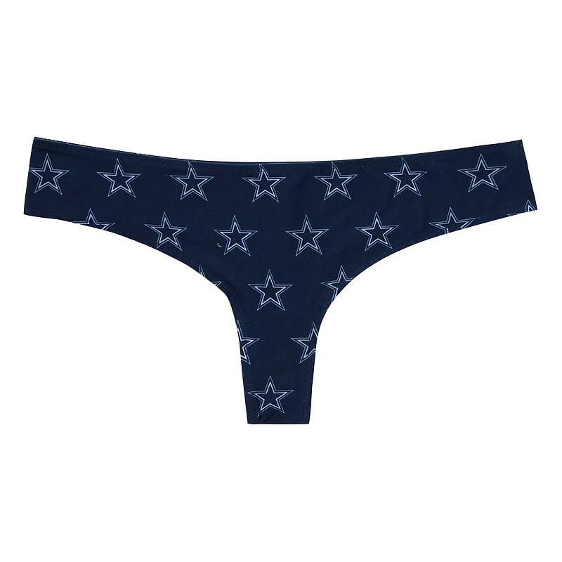 Women's Concepts Sport Navy Dallas Cowboys Record Allover Print Knit Thong