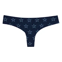 Women's Concepts Sport Navy Dallas Cowboys Record Allover Print Knit Thong