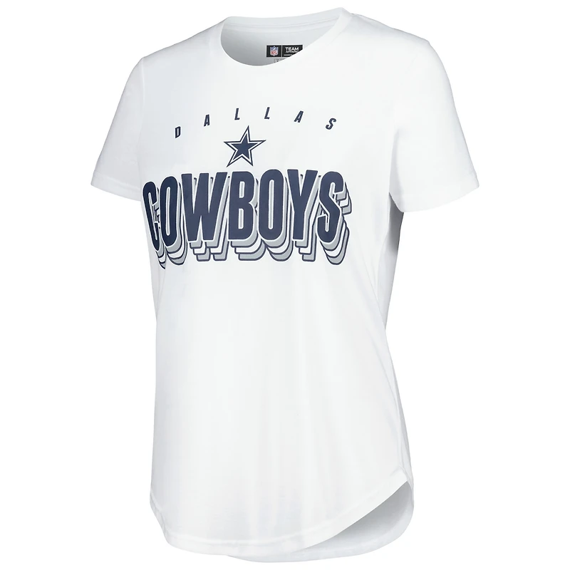 Women's Concepts Sport White/Charcoal Dallas Cowboys Sonata Short Sleeve Top & Leggings Set