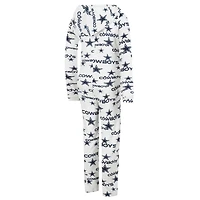 Concepts Sport pour femmes Blanc Dallas Cowboys Docket Sweat à capuche entièrement zippé Union Suit