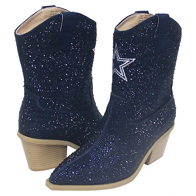 Bottines à cristaux bleu marine Dallas Cowboys Cuce pour femmes
