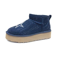Bottes à plateforme en cristal Cuce bleu marine Dallas Cowboys pour femmes