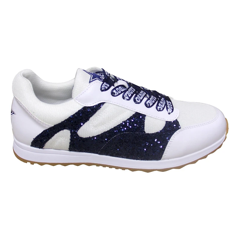 Cuce Baskets blanches à paillettes Dallas Cowboys pour femmes