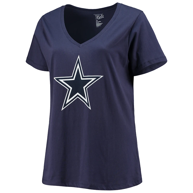 T-shirt à col en V pour femmes, Dak Prescott, Dallas Cowboys, taille plus, Fair Catch Name & Number