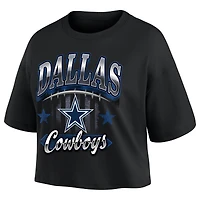 Women's Fanatics  Black Dallas Cowboys Americana Cropped T-Shirt