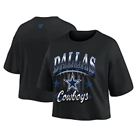 T-shirt court Fanatics pour femmes, noir, Dallas Cowboys, style américain