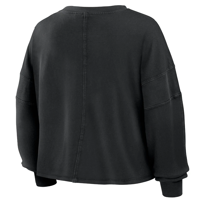Haut oversize à manches longues et coupe carrée Dallas Cowboys noir pour femme (Fanatics)