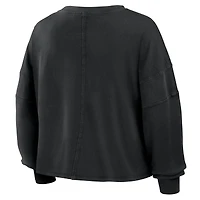 Haut oversize à manches longues et coupe carrée Dallas Cowboys noir pour femme (Fanatics)