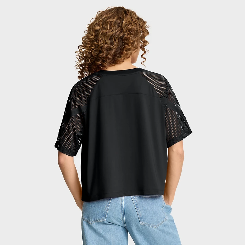 Women's Fanatics Black Dallas Cowboys Oversized Raglan V-Neck Blackout Fashion Jersey