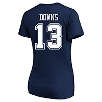 Women's Fanatics Caleb Downs Navy Dallas Cowboys Plus Name & Number V-Neck T-Shirt